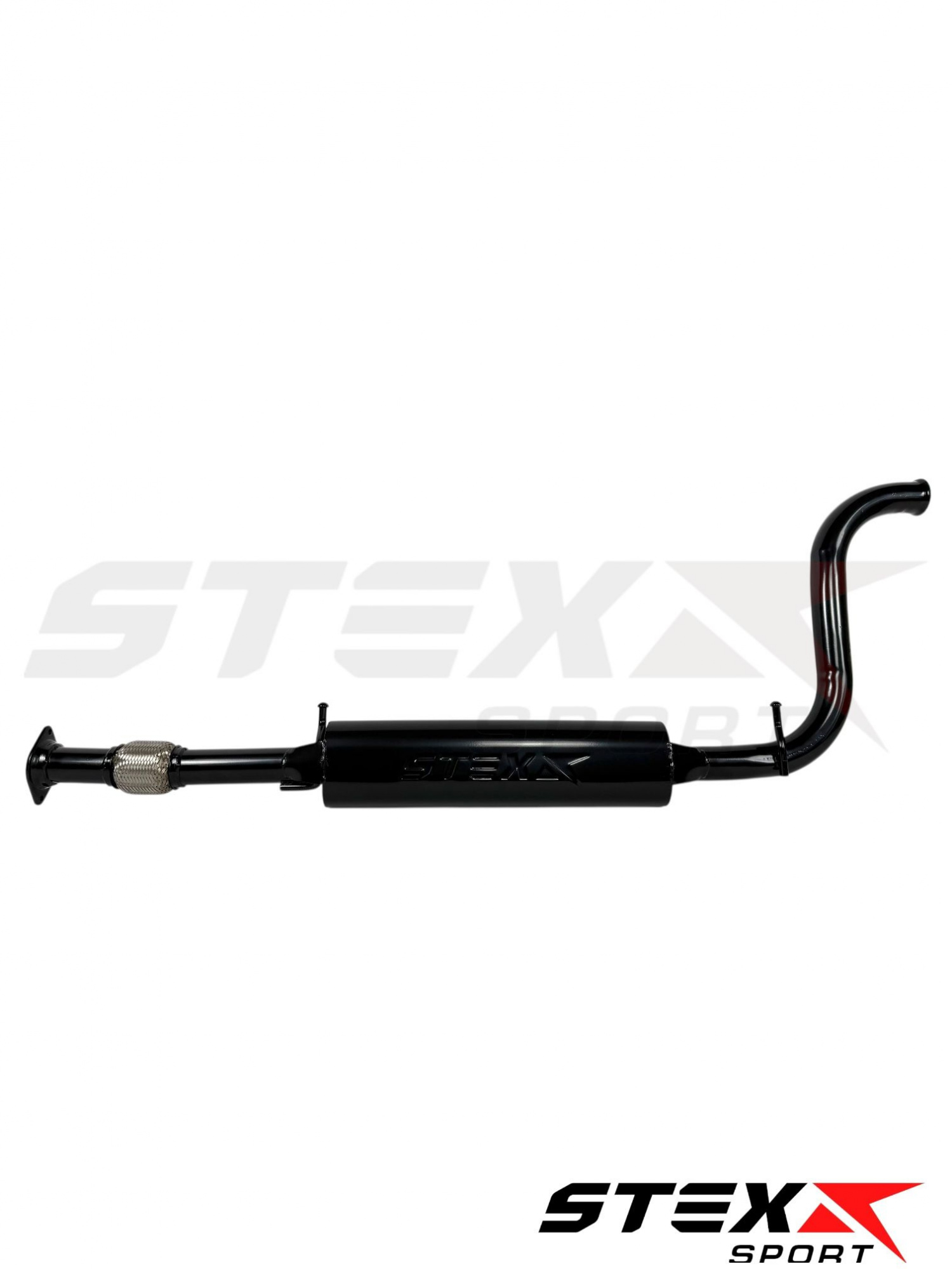 Резонатор STEXX SPORT ВАЗ 2170-72 Приора, овальная бочка (под паук) с гофрой