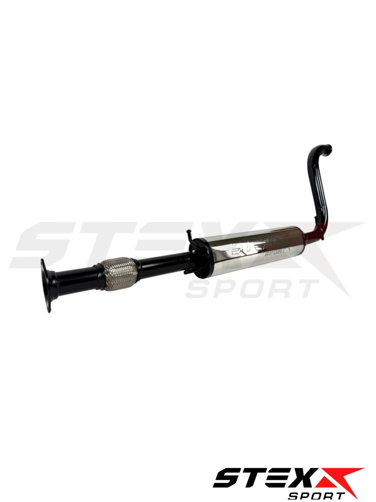 Резонатор STEXX SPORT ВАЗ 2170-72 Приора, овальная бочка, нерж. сталь (под паук) с гофрой